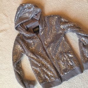 Love Pink metallic animal print hoodie